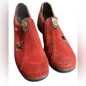 New Rieker Antistress Red Suede Comfort Slip-On Shoes – EU 39 (US 8–8.5)